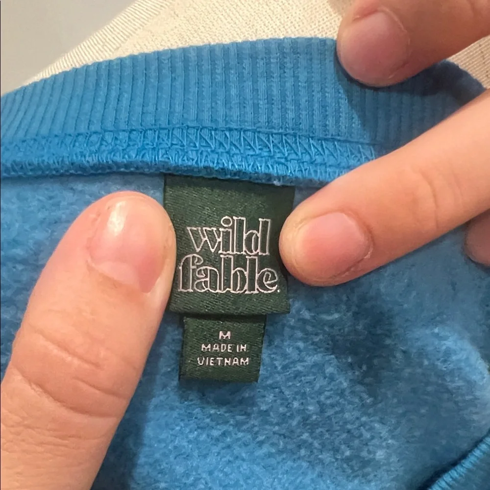 Wild Fable Teal Cropped Sweatshirt - Picture 3 of 3